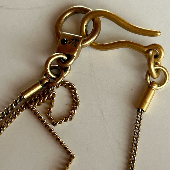 VTG Madewell gold tone tiger eye long rod chain necklace statement - Picture 4 of 4